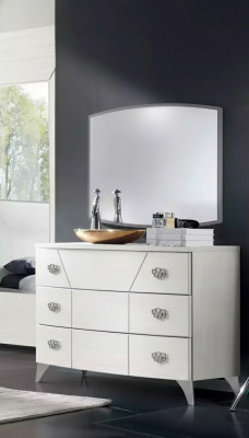 Bedroom set dresser mirror luxury complete white sideboard 2-piece
