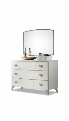Bedroom set dresser mirror luxury complete white sideboard 2-piece