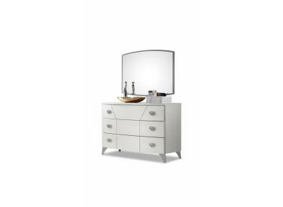 Bedroom set dresser mirror luxury complete white sideboard 2-piece