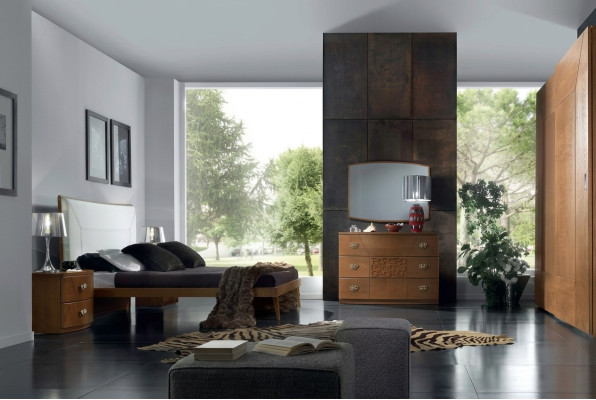Bedroom set bed 2x nightstand dresser 6-piece design luxury complete