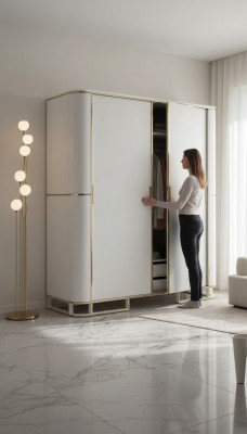 Bedroom wardrobe material wood cabinet modern new luxury