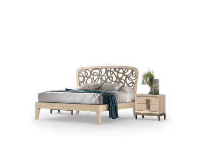 Bedroom set bed 2x nightstands design furniture new 3-piece modern wood