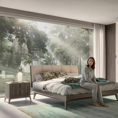 Bedroom set bed 2x bedside tables design luxury new 3-piece modern beds