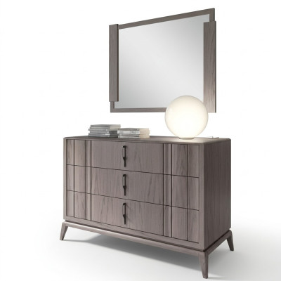 Bedroom set luxury dresser mirror design sideboard brown 2-piece wood