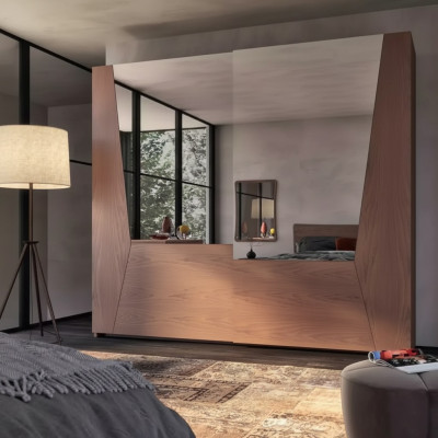 Wardrobe brown bedroom wood cabinet luxury modern wardrobes