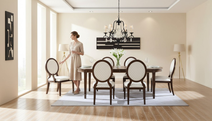 Dining room table set dining table 4 chairs 2 armchairs dining set