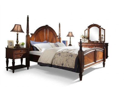 Bed 2x Nightstands Bedroom Set Luxury Design new brown 3-piece Modern