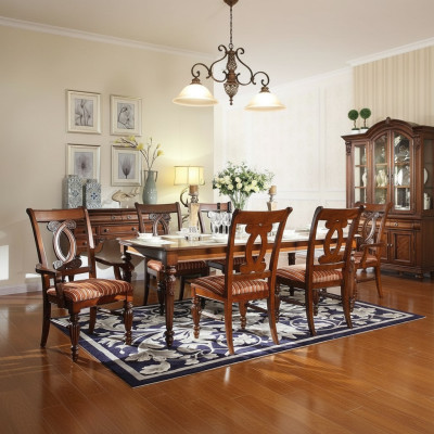 Dining room dining table 4x chair 2x chair set 7-piece luxury wood furniture