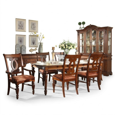Dining room dining table 4x chair 2x chair set 7-piece luxury wood furniture