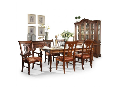 Dining room dining table 4x chair 2x chair set 7-piece luxury wood furniture