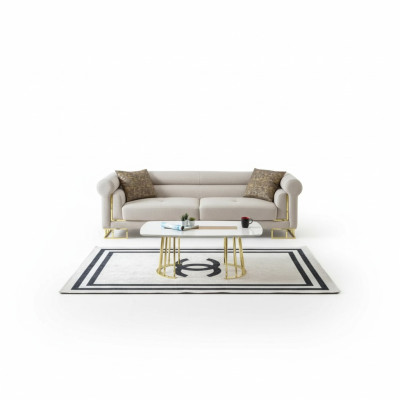 3-seater sofa textile living room design modern new luxury white