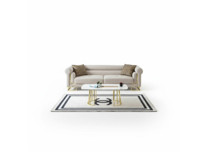 3-seater sofa textile living room design modern new luxury white