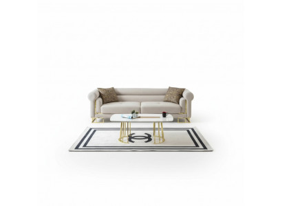 3-seater sofa textile living room design modern new luxury white