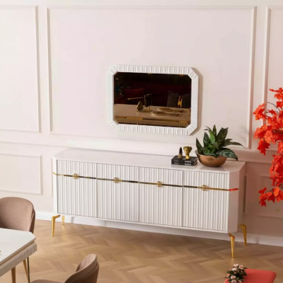 Sideboard mirror design furniture console wood living room designer