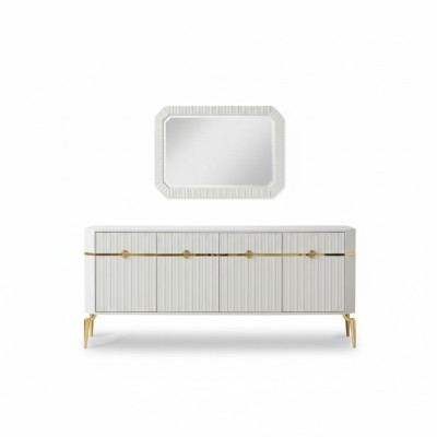 Sideboard mirror design furniture console wood living room designer