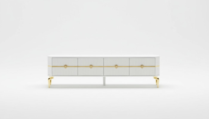 Living room TV stand furniture RTV television style modern white luxury wood