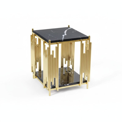 Side table living room furniture material black stainless steel design
