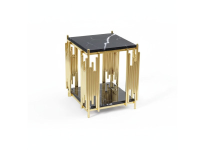Side table living room furniture material black stainless steel design