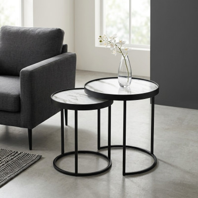 Side tables 2x living room coffee table coffee table nesting table stainless steel