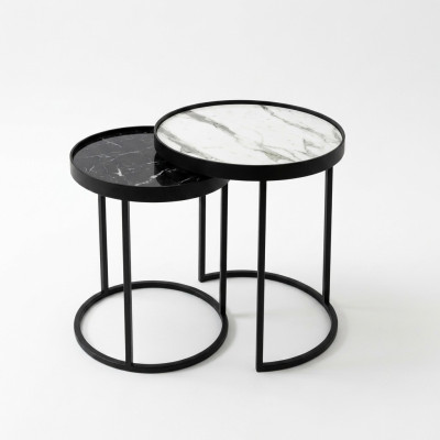 Side tables 2x living room coffee table coffee table nesting table stainless steel