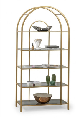 Living Room Shelf Room Divider Standing Shelf Bookshelf Storage Gold