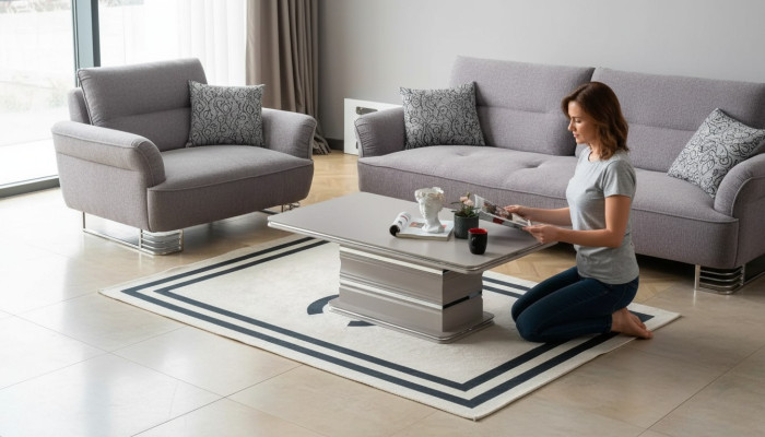 Coffee table new living room table side table sofa table beige wood