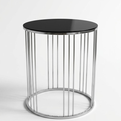 Side table living room furniture material stainless steel black design modern