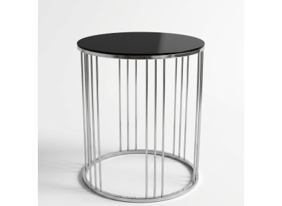 Side table living room furniture material stainless steel black design modern