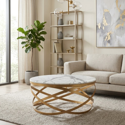 Coffee table furniture table luxury gold modern living room design stainless steel