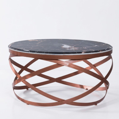 Round coffee table furniture luxury new black modern living room design brown