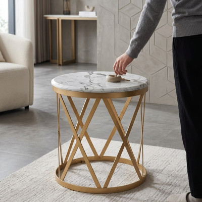 Living room side table gold modern furniture material stainless steel design new