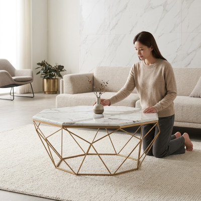 Coffee table furniture table gold luxury new modern living room design metal