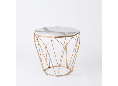 Side table living room furniture material metal white design modern