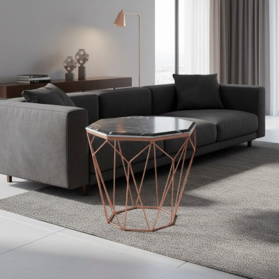 Side table living room luxury furniture material black metal design
