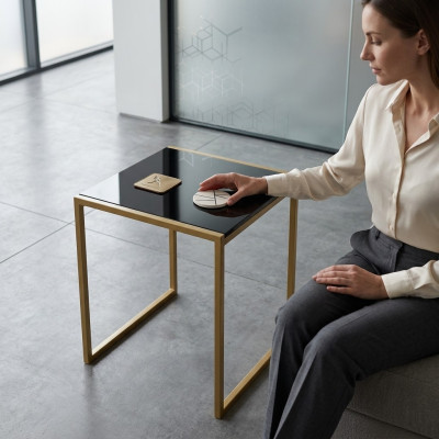 Living room side table furniture style modern material stainless steel design