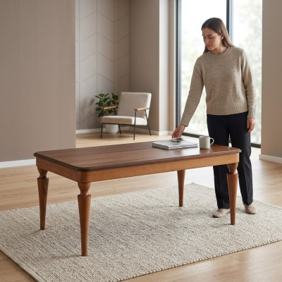 Luxury design coffee table new living room furniture brown table wood