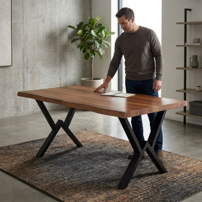 Dining room dining table luxury furniture wooden kitchen table new brown modern table