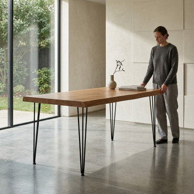 Dining room dining table luxury furniture wood kitchen table new brown table modern