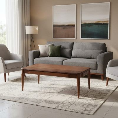 Coffee table wooden table luxury furniture design living room table modern brown