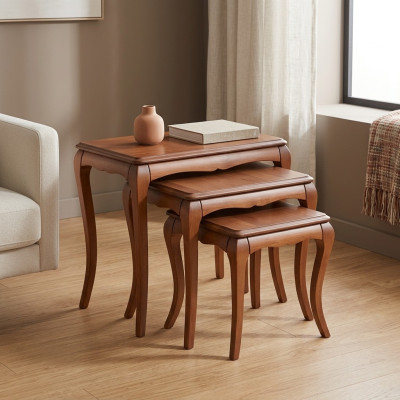 Side table 3x brown living room furniture material stainless steel design new