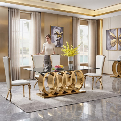 Modern dining table stainless steel table dining room tables designer furniture tables