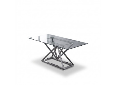 Designer dining room modern glass table stainless steel tables stainless steel frame