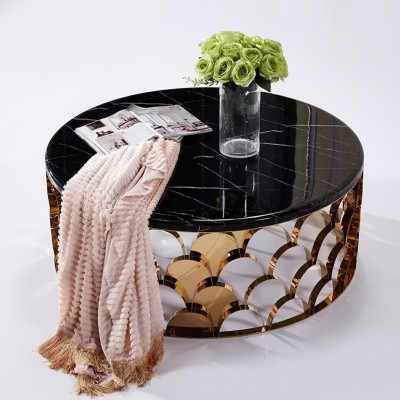 Black coffee table living room table designer stainless steel table gold table