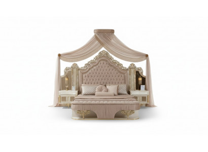 Bedroom set bed 2x nightstands wardrobe luxury new 4-piece