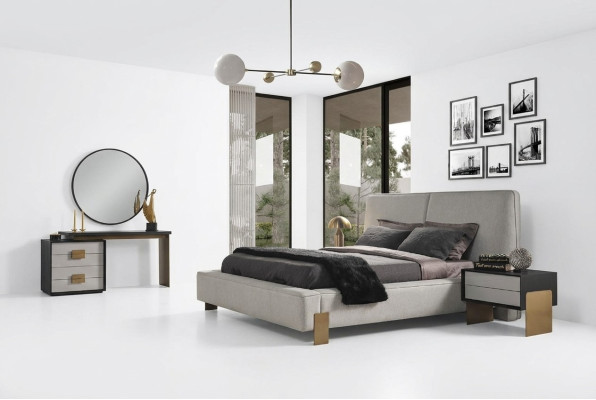 Bedroom set bed 2x nightstands dressing table luxury new 5-piece