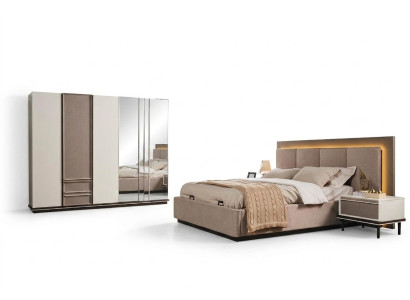 Bedroom set bed 2x nightstands wardrobe luxury new 4-piece
