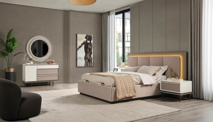 Bedroom set bed 2x nightstands dressing table luxury new 5-piece design
