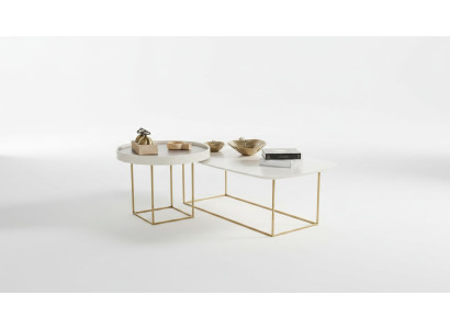 Living room coffee table set designer round table semi-circular stainless steel table