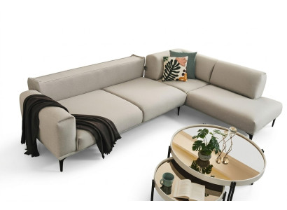 White sectional sofa L-shape designer couch upholstered sofas living room furniture new