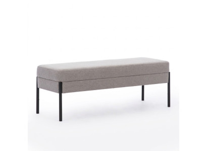 Gray bedroom bench designer wooden frame textile bench